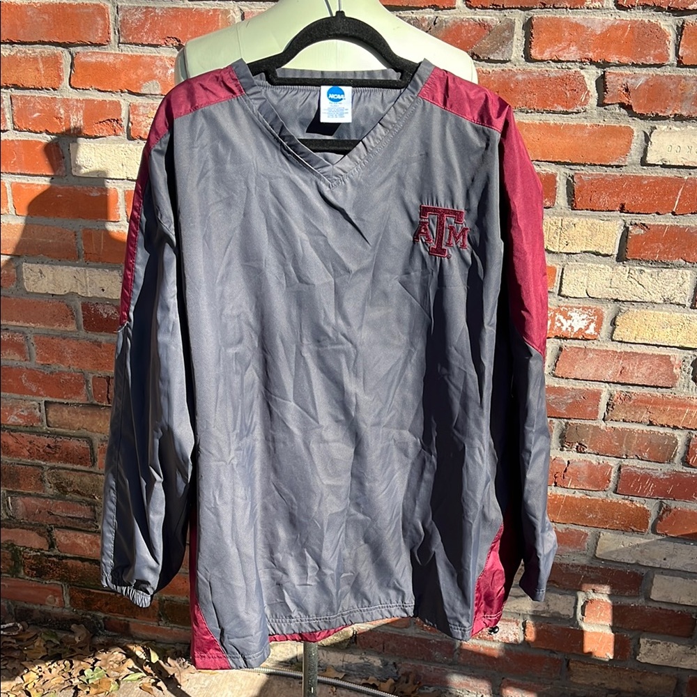 Texas A&M Gray & Maroon Pullover Windbreaker size L